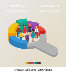 Human resources and social statistics concepts, vector illustration flat style