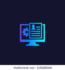 Human Resources software vector icon