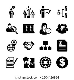 human resources solid icons vector design