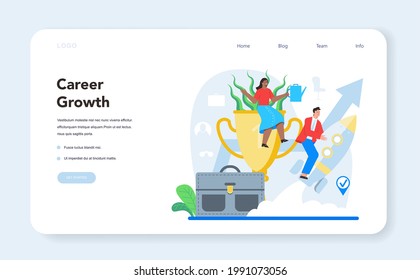 Human resources specialist web banner or landing page. Idea of recruitment and job management. HR manager interviewing a job candidate. Flat vector illustration