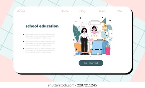 Human resources specialist web banner or landing page. Recruitment and teamwork management. Headhunter looking for employees, job candidates interviewing. Flat vector illustration