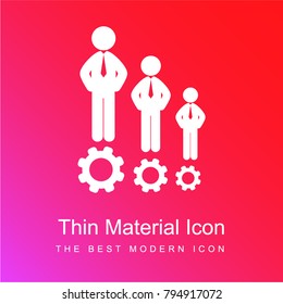 Human resources symbol red and pink gradient material white icon minimal design