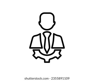 Human resources system icon in trendy line style design. Vector graphic illustration. human resource system symbol for website, logo, app and interface design. Black icon vector design