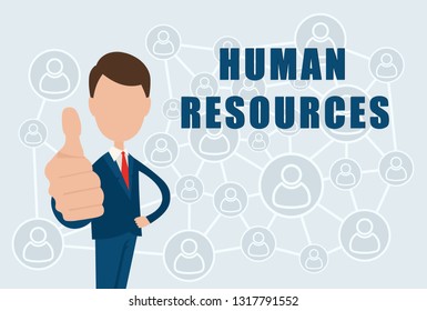 Human Resources Text On Background Sign Stock Vector (Royalty Free ...