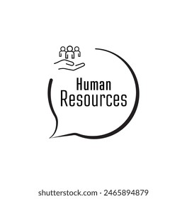 human resources text on white background