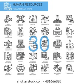 Human Resources , Thin Line and Pixel Perfect Icons