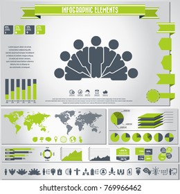 human resources vector icon set and infographics elements
