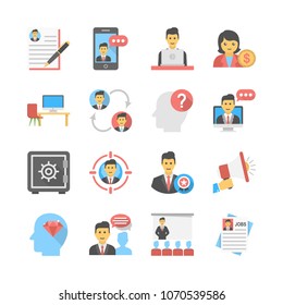 Human resources vector illustration flat icon set 2. EPS 10