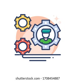 human resources vector illustration.  Startup and new business filled outline icon. 