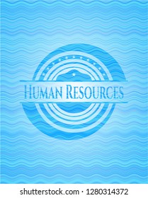 Human Resources water concept badge background.