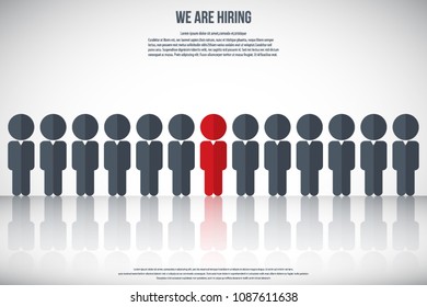 Human resources - we are hiring, poster, web banner, human resources concept, EPS10 vector