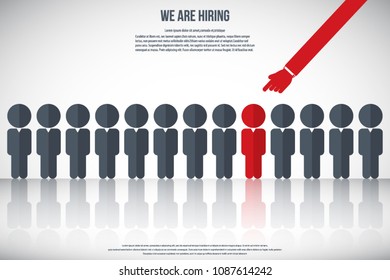 Human resources - we are hiring, poster, web banner, human resources concept, EPS10 vector