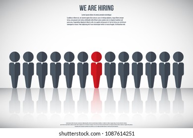 Human resources - we are hiring, poster, web banner, human resources concept, EPS10 vector