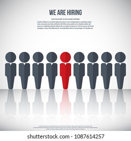 Human resources - we are hiring, poster, web banner, human resources concept, EPS10 vector