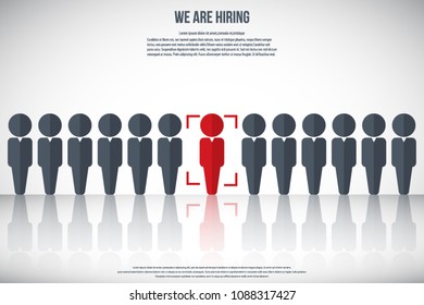 Human resources - we are hiring, poster, web banner, human resources concept, EPS10 vector