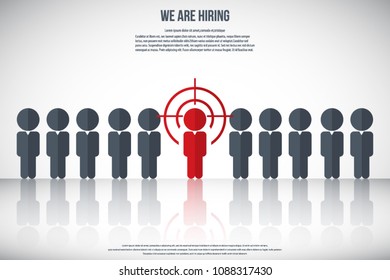 Human resources - we are hiring, poster, web banner, human resources concept, EPS10 vector