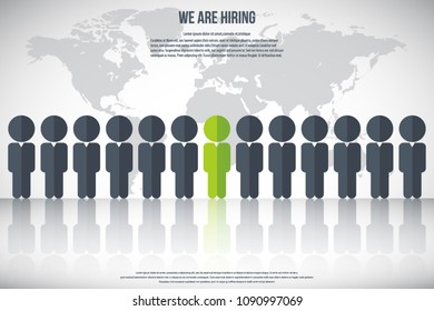 Human resources - we are hiring, poster, web banner, human resources concept, EPS10 vector