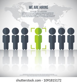 Human resources - we are hiring, poster, web banner, human resources concept, EPS10 vector