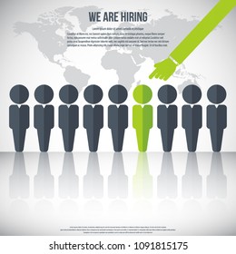 Human resources - we are hiring, poster, web banner, human resources concept, EPS10 vector
