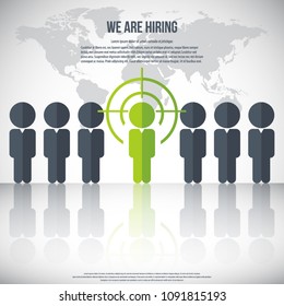 Human resources - we are hiring, poster, web banner, human resources concept, EPS10 vector