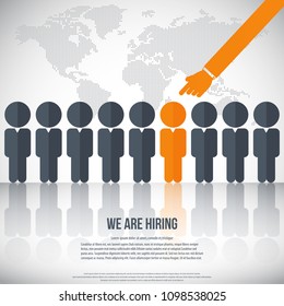 Human resources - we are hiring, poster, web banner, human resources concept, EPS10 vector