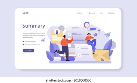 Banner web de recursos humanos o página de inicio. Idea de contratación y gestión de empleo. Gestión del trabajo en equipo. Ocupación del gerente de recursos humanos. Ilustración vectorial plana