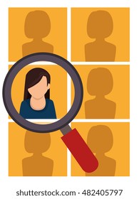 human resources woman search design isolated