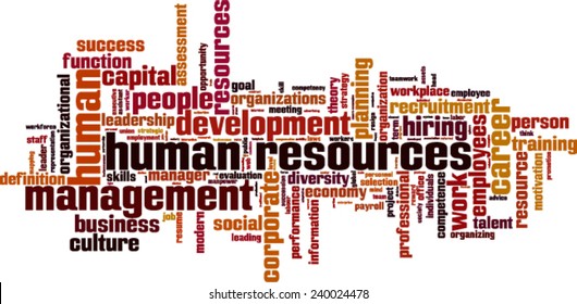 Human Resources word cloud concept. Vector illustration