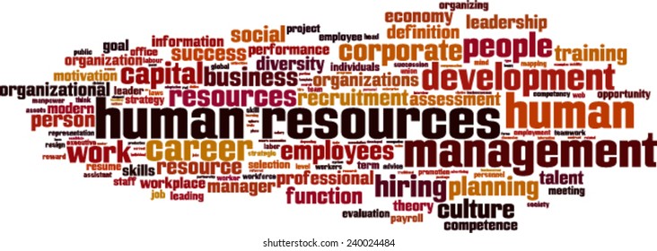 Human Resources word cloud concept. Vector illustration
