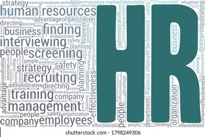 Human resources word cloud isolated on a white background.