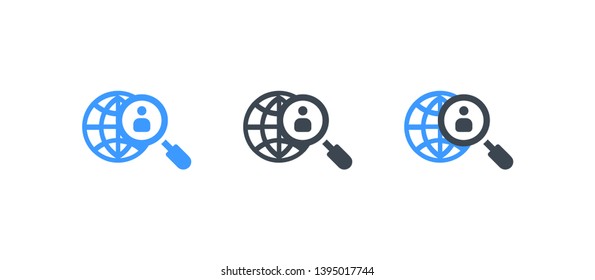 Human resources in world icon - Glyph vector illustration