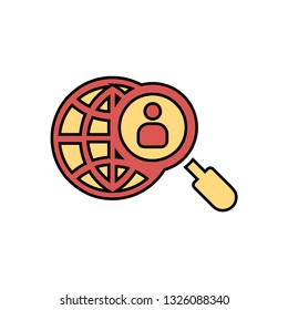 Human resources in world icon - vector