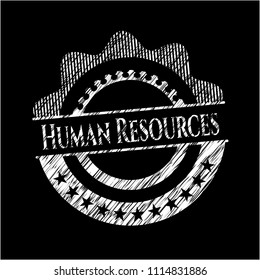 Human Resources written on a blackboard