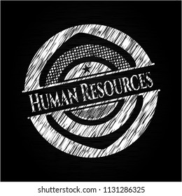 Human Resources written on a blackboard