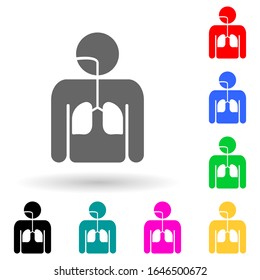 human respiratory system multi color style icon. Simple glyph, flat vector of human parts icons for ui and ux, website or mobile application