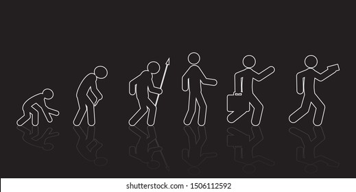 Human revolution, progress walk stages, vector