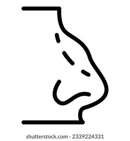 Human rhinoplasty icon outline vector. Open face. Anatomy body