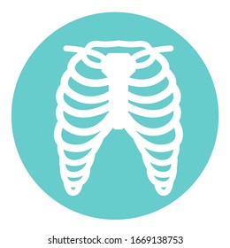 Human Rib Cage.Trendy Modern Flat Linear Vector Human Ribs Icon On White Background From Thin Line Human Body Parts Collection.