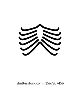 Human rib thin icon in trendy flat style isolated on white background. Symbol for your web site design, logo, app, UI. Vector illustration, EPS