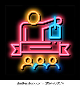 Human Ribbon neon light sign vector. Glowing bright icon Human Ribbon sign. transparent symbol illustration