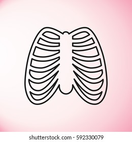 Human ribs breast icon