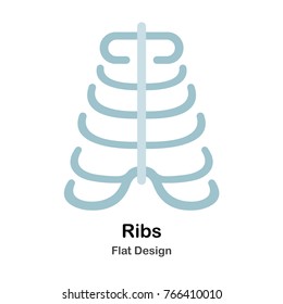 Human Ribs Flat vector Illustration