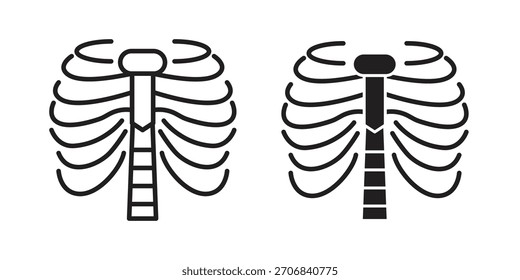 Diseño de símbolo de contorno de concepto de costillas humanas. Ilustración de elemento simple.