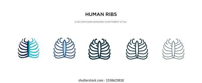 human ribs icon in different style vector illustration. two colored and black human ribs vector icons designed in filled, outline, line and stroke style can be used for web, mobile, ui