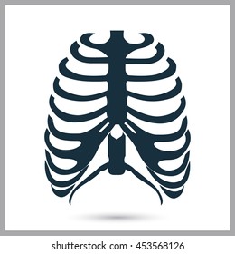 Human ribs icon on the background