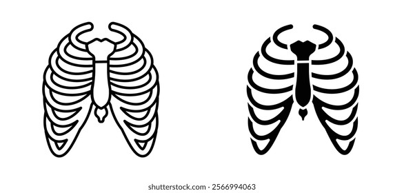Human Ribs icons in outline and fill. vector illustration for ui.