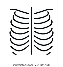Human ribs line vector icon