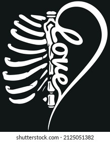 Human Ribs With Love T-shirt Design
