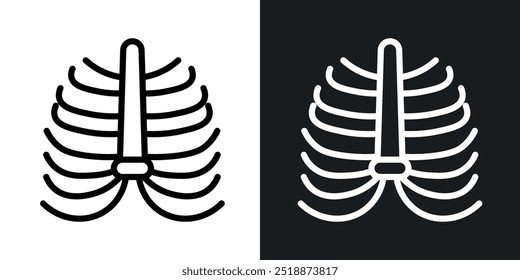 Human Ribs outlined icon vector collection.