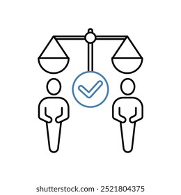 Symbol für die Menschenrechts-Konzeptlinie Einfache Element-Illustration.Human Right Konzept Skizze Symbol Design.